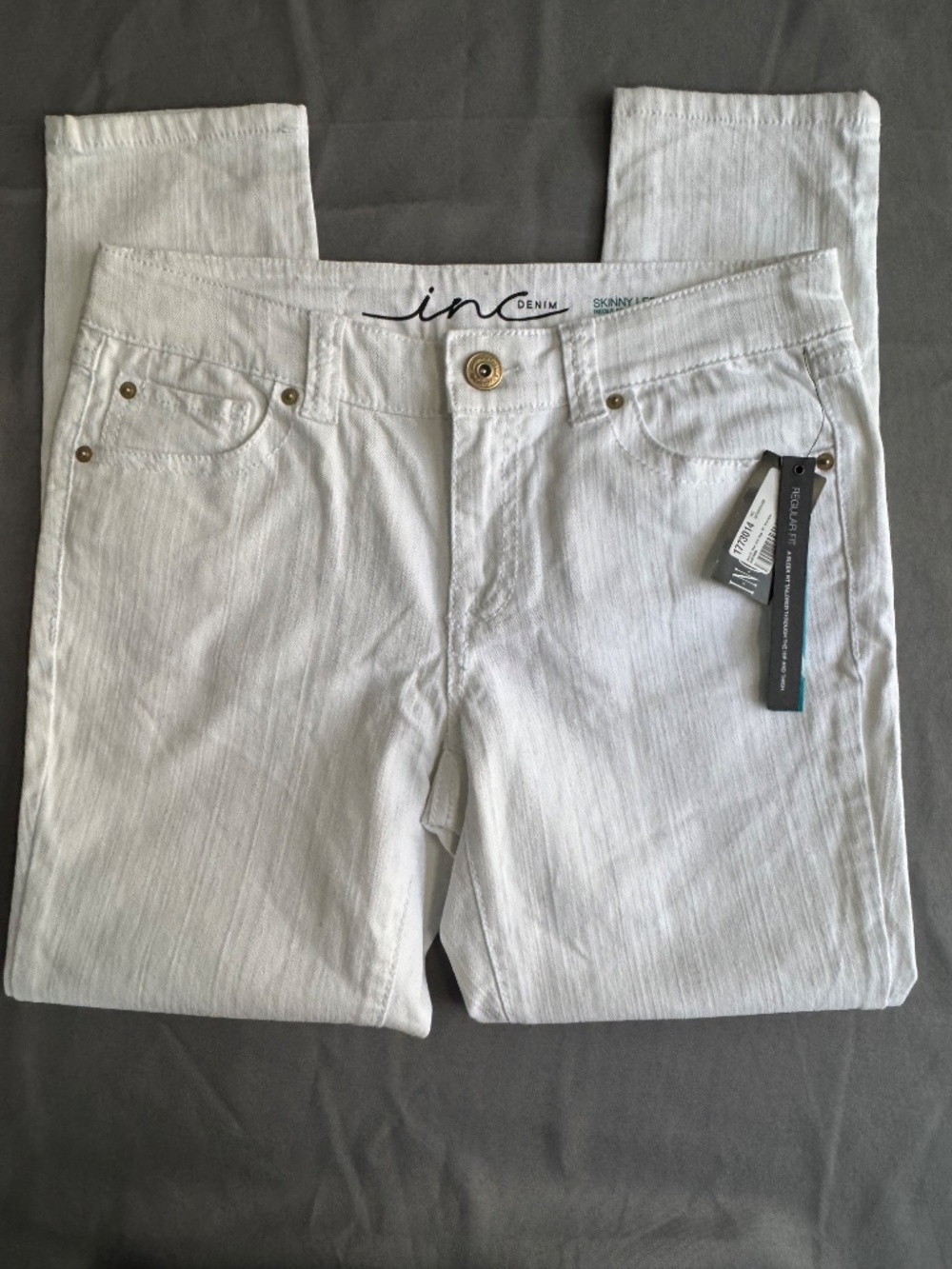 New INC White Skinny Jeans 8 Petite - Picture 2 of 7